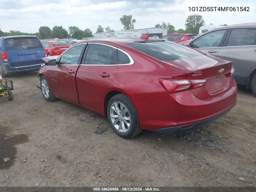 2021 Chevrolet Malibu Fwd Lt VIN: 1G1ZD5ST4MF061542 Lot: 39626986