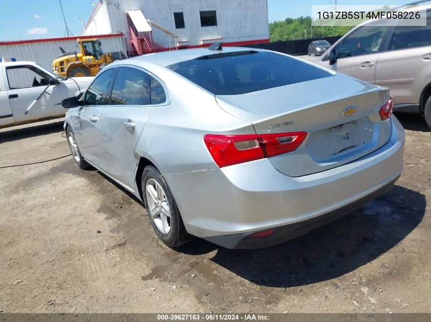 2021 Chevrolet Malibu Fwd Ls VIN: 1G1ZB5ST4MF058226 Lot: 39627163