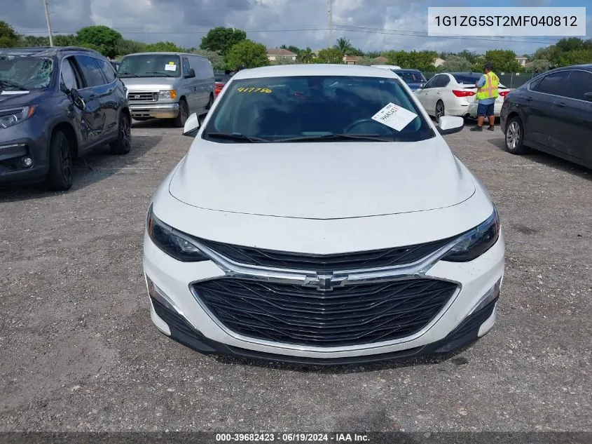 2021 Chevrolet Malibu Fwd Rs VIN: 1G1ZG5ST2MF040812 Lot: 39682423