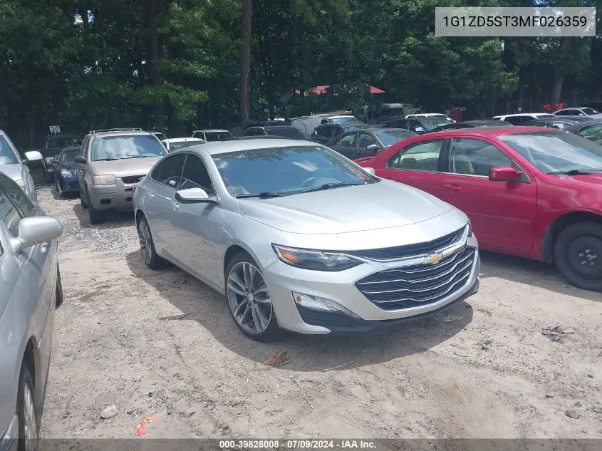 2021 Chevrolet Malibu Fwd Lt VIN: 1G1ZD5ST3MF026359 Lot: 39828008