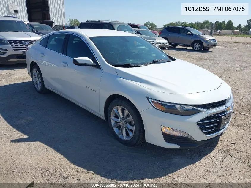 2021 Chevrolet Malibu Fwd Lt VIN: 1G1ZD5ST7MF067075 Lot: 39866882