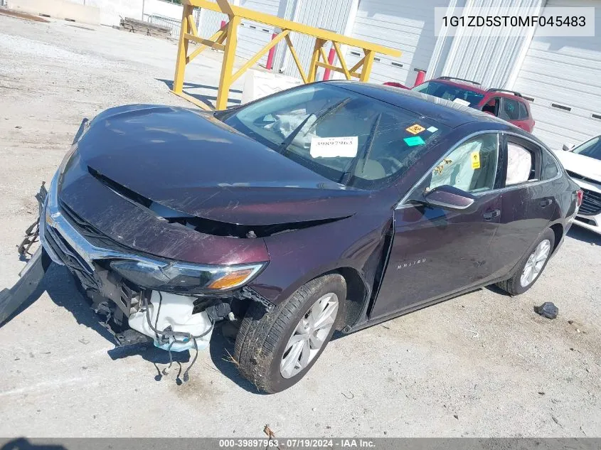 2021 Chevrolet Malibu Fwd Lt VIN: 1G1ZD5ST0MF045483 Lot: 39897963