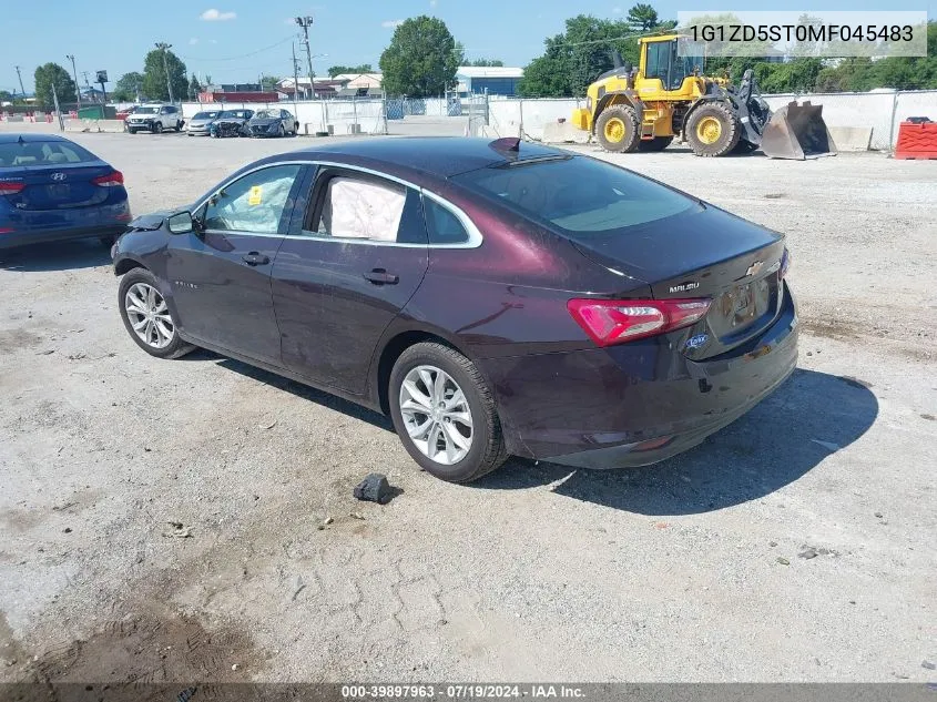 1G1ZD5ST0MF045483 2021 Chevrolet Malibu Fwd Lt