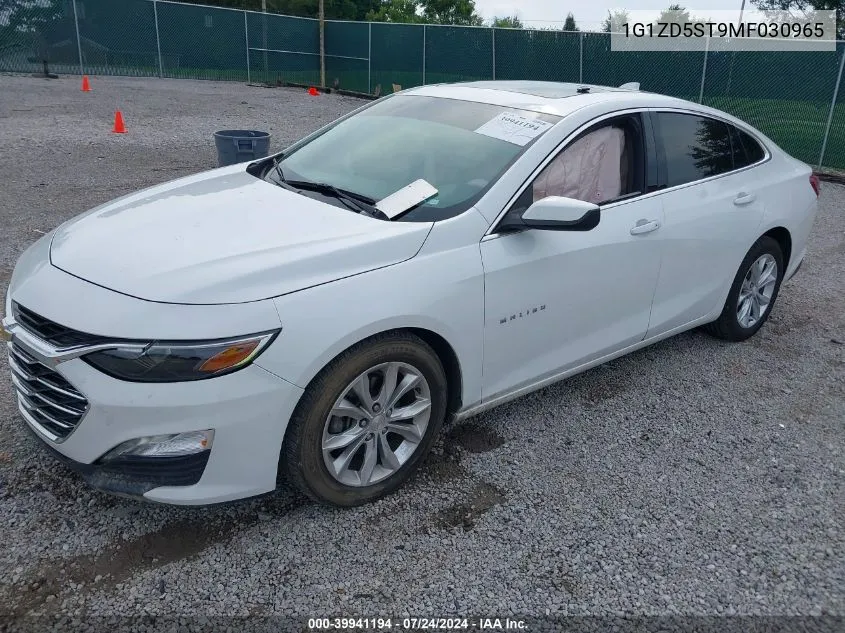 2021 Chevrolet Malibu Fwd Lt VIN: 1G1ZD5ST9MF030965 Lot: 39941194