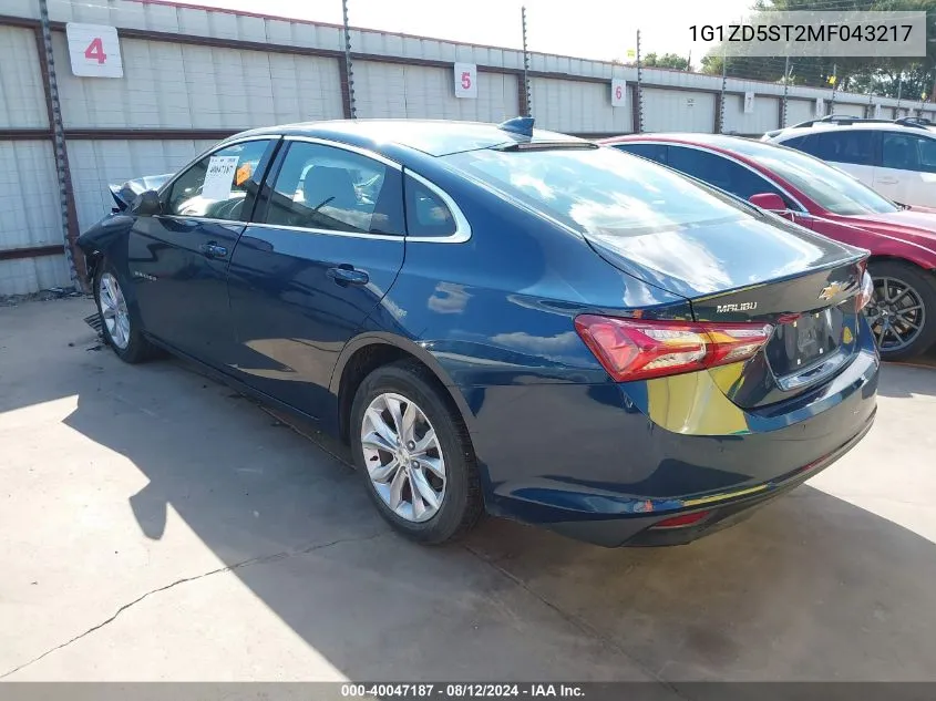 2021 Chevrolet Malibu Fwd Lt VIN: 1G1ZD5ST2MF043217 Lot: 40047187