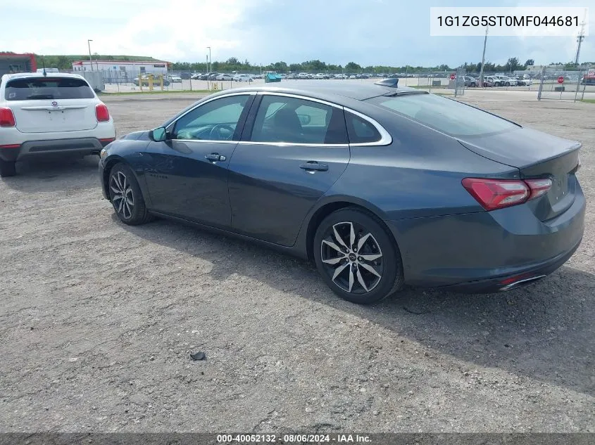 2021 Chevrolet Malibu Fwd Rs VIN: 1G1ZG5ST0MF044681 Lot: 40052132