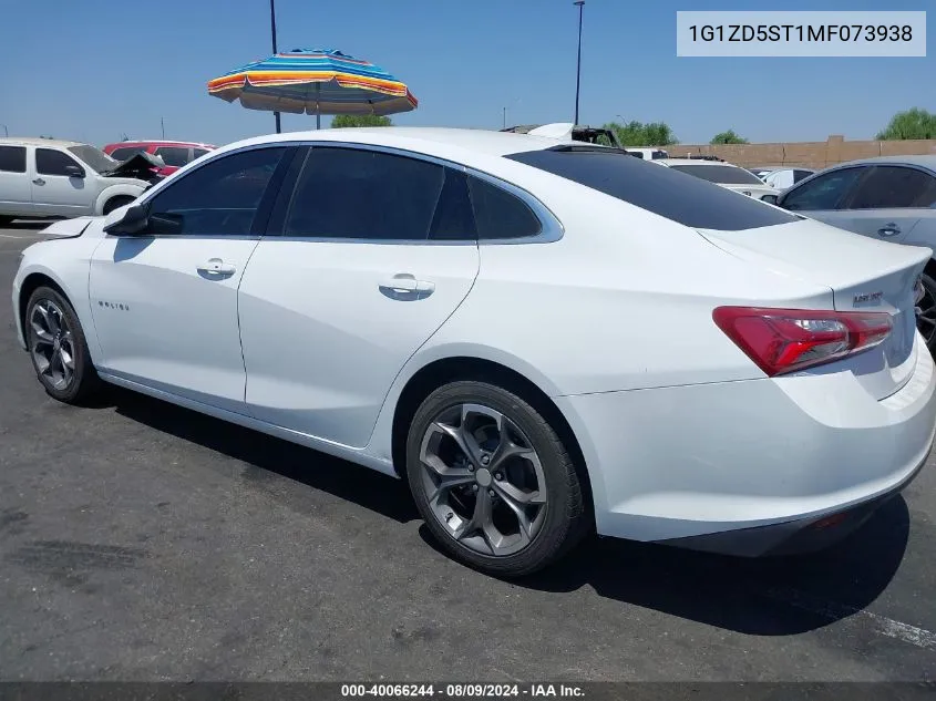 2021 Chevrolet Malibu Fwd Lt VIN: 1G1ZD5ST1MF073938 Lot: 40066244