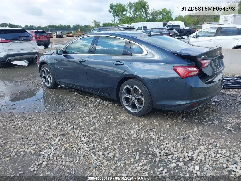 1G1ZD5ST6MF064393 2021 Chevrolet Malibu Fwd Lt