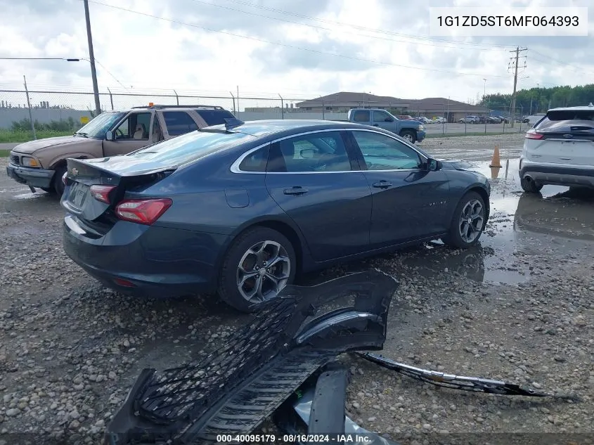 2021 Chevrolet Malibu Fwd Lt VIN: 1G1ZD5ST6MF064393 Lot: 40095179