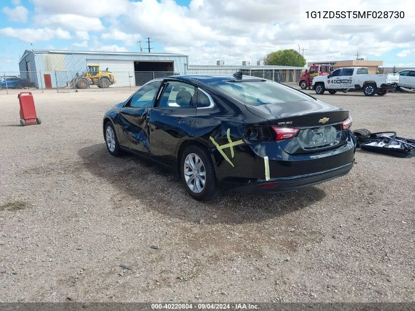 2021 Chevrolet Malibu Fwd Lt VIN: 1G1ZD5ST5MF028730 Lot: 40220804