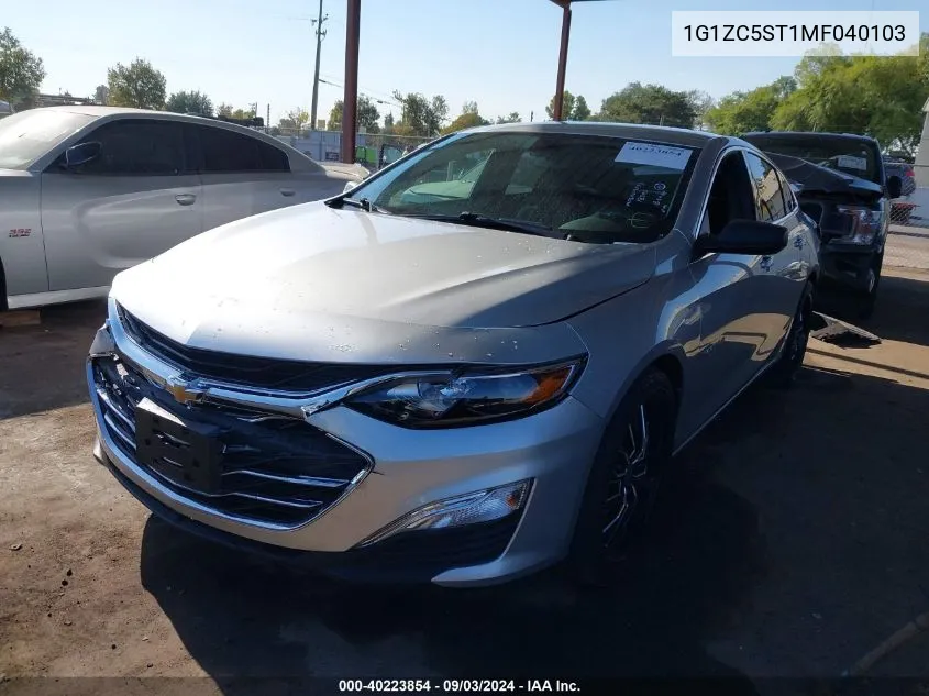 2021 Chevrolet Malibu Fwd 1Fl VIN: 1G1ZC5ST1MF040103 Lot: 40223854