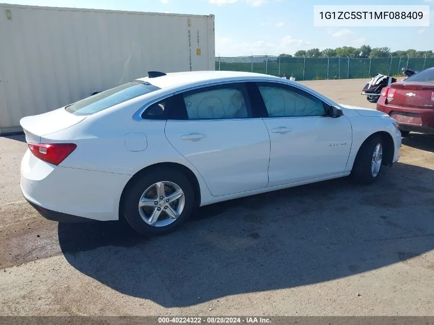 2021 Chevrolet Malibu Fwd 1Fl VIN: 1G1ZC5ST1MF088409 Lot: 40224322