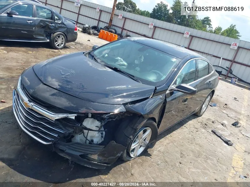 2021 Chevrolet Malibu Fwd Ls VIN: 1G1ZB5ST8MF088619 Lot: 40227427