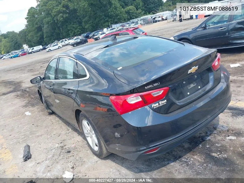 2021 Chevrolet Malibu Fwd Ls VIN: 1G1ZB5ST8MF088619 Lot: 40227427