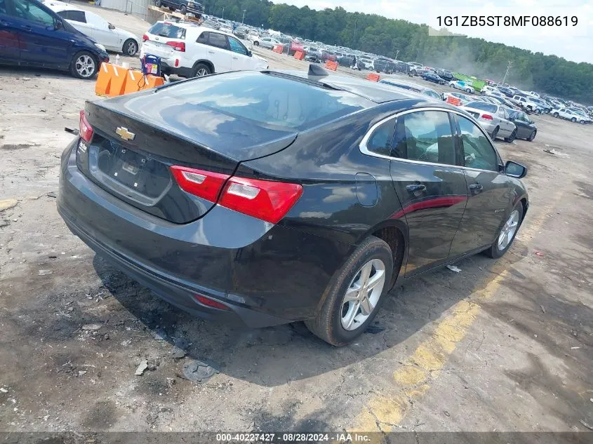 2021 Chevrolet Malibu Fwd Ls VIN: 1G1ZB5ST8MF088619 Lot: 40227427