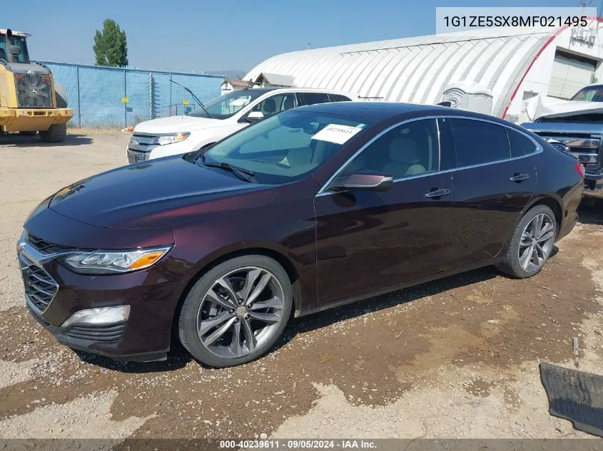 2021 Chevrolet Malibu Fwd Premier VIN: 1G1ZE5SX8MF021495 Lot: 40239611