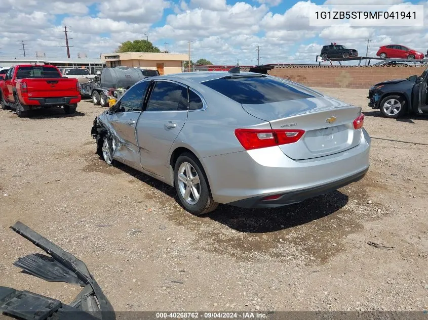 2021 Chevrolet Malibu Fwd Ls VIN: 1G1ZB5ST9MF041941 Lot: 40268762