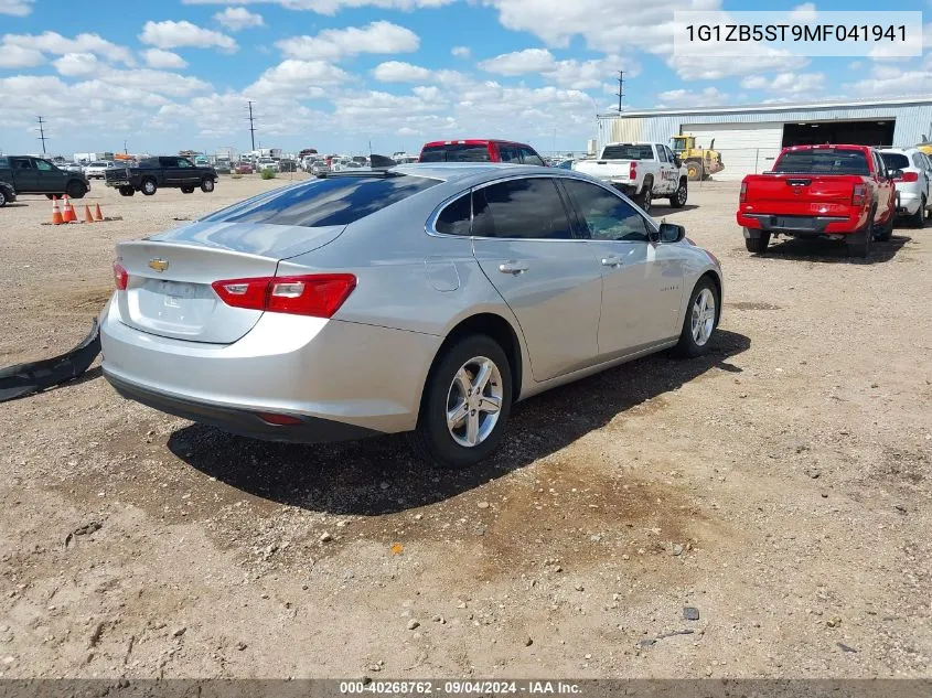 2021 Chevrolet Malibu Fwd Ls VIN: 1G1ZB5ST9MF041941 Lot: 40268762