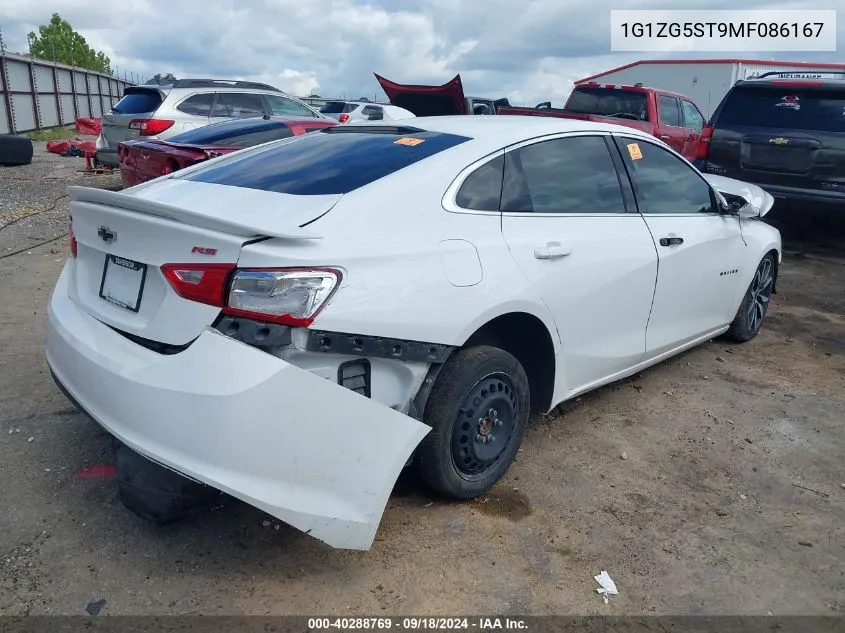 2021 Chevrolet Malibu Fwd Rs VIN: 1G1ZG5ST9MF086167 Lot: 40288769