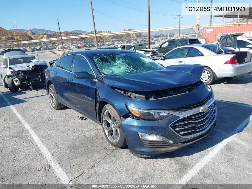 2021 Chevrolet Malibu Lt VIN: 1G1ZD5ST4MF031991 Lot: 40293955