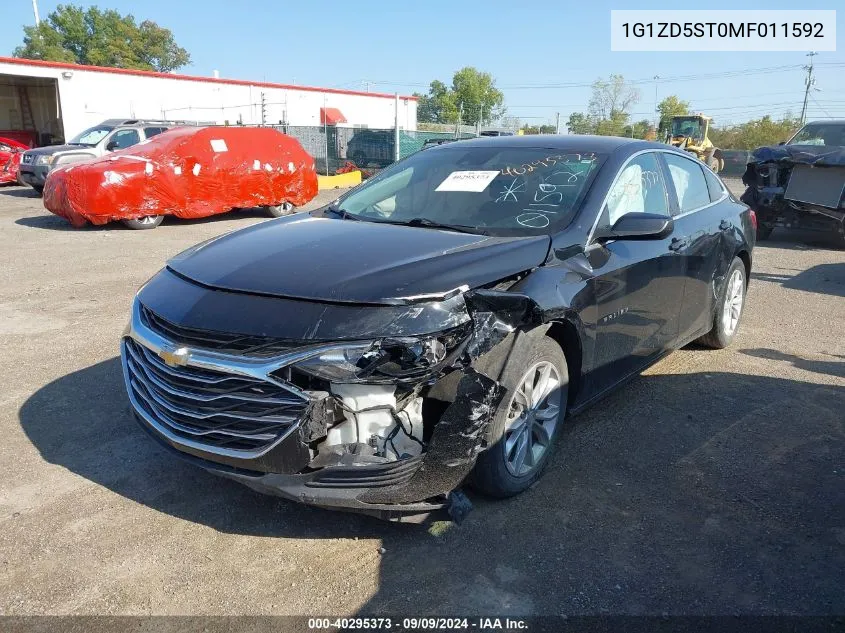 1G1ZD5ST0MF011592 2021 Chevrolet Malibu Lt