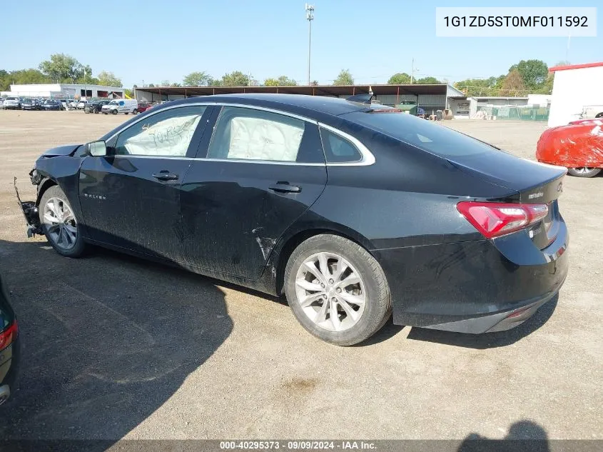 2021 Chevrolet Malibu Lt VIN: 1G1ZD5ST0MF011592 Lot: 40295373