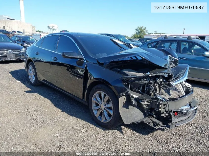 2021 Chevrolet Malibu Lt VIN: 1G1ZD5ST9MF070687 Lot: 40300905