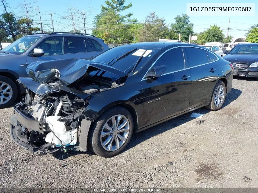 2021 Chevrolet Malibu Lt VIN: 1G1ZD5ST9MF070687 Lot: 40300905