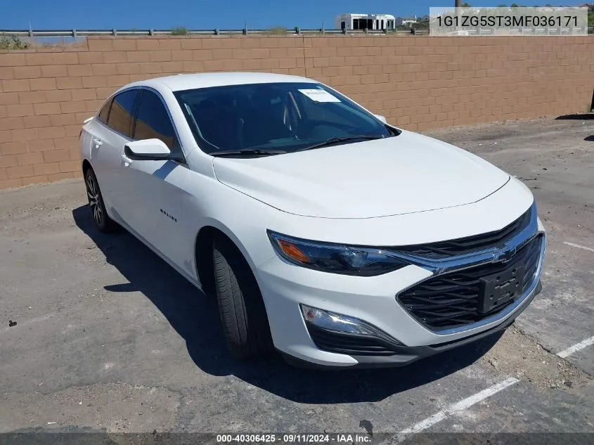 2021 Chevrolet Malibu Fwd Rs VIN: 1G1ZG5ST3MF036171 Lot: 40306425