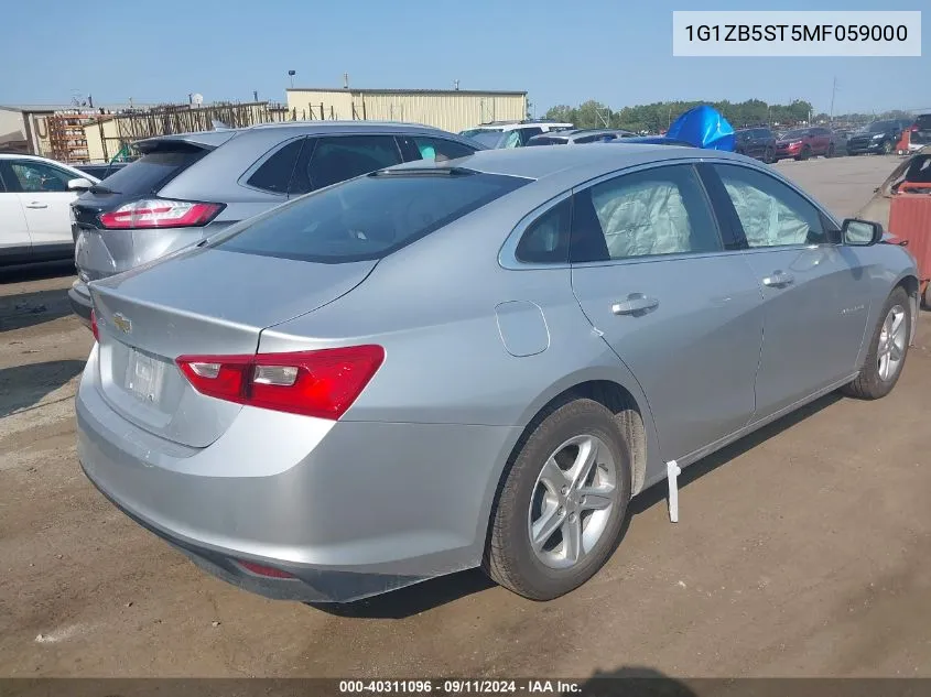 2021 Chevrolet Malibu Ls VIN: 1G1ZB5ST5MF059000 Lot: 40311096