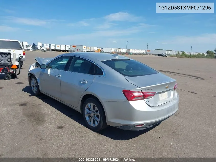 2021 Chevrolet Malibu Lt VIN: 1G1ZD5STXMF071296 Lot: 40326201