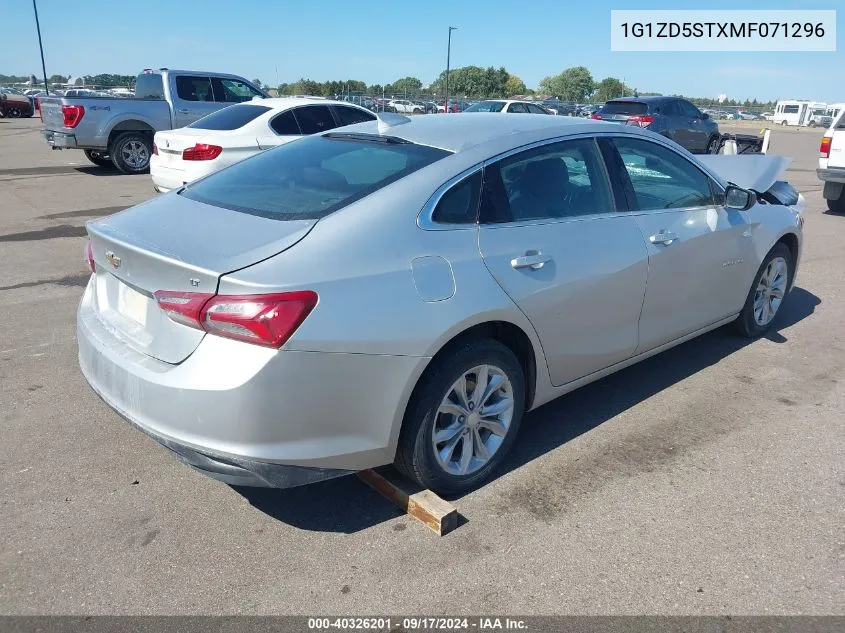 2021 Chevrolet Malibu Lt VIN: 1G1ZD5STXMF071296 Lot: 40326201