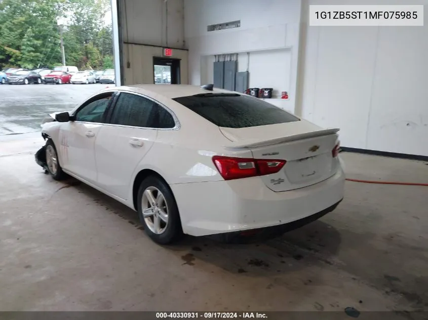 2021 Chevrolet Malibu Fwd Ls VIN: 1G1ZB5ST1MF075985 Lot: 40330931