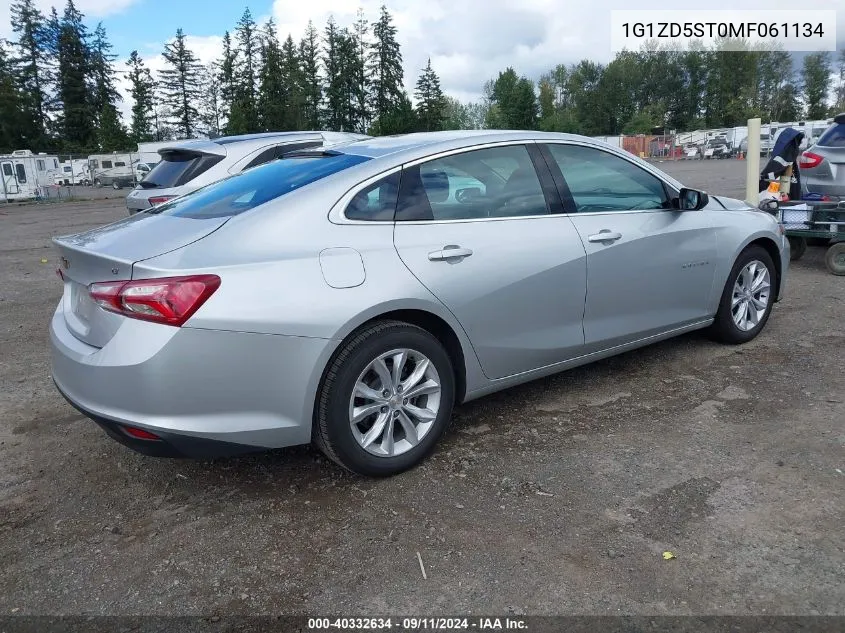 2021 Chevrolet Malibu Lt VIN: 1G1ZD5ST0MF061134 Lot: 40332634