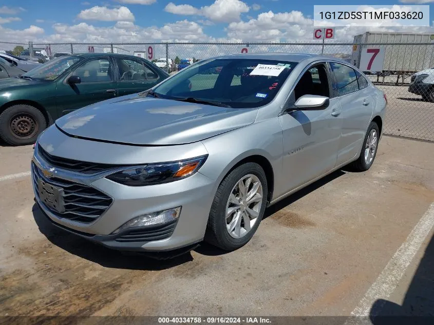 2021 Chevrolet Malibu Lt VIN: 1G1ZD5ST1MF033620 Lot: 40334758