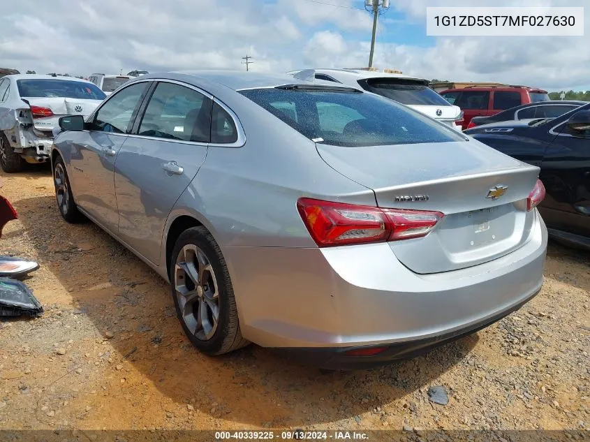 2021 Chevrolet Malibu Lt VIN: 1G1ZD5ST7MF027630 Lot: 40339225