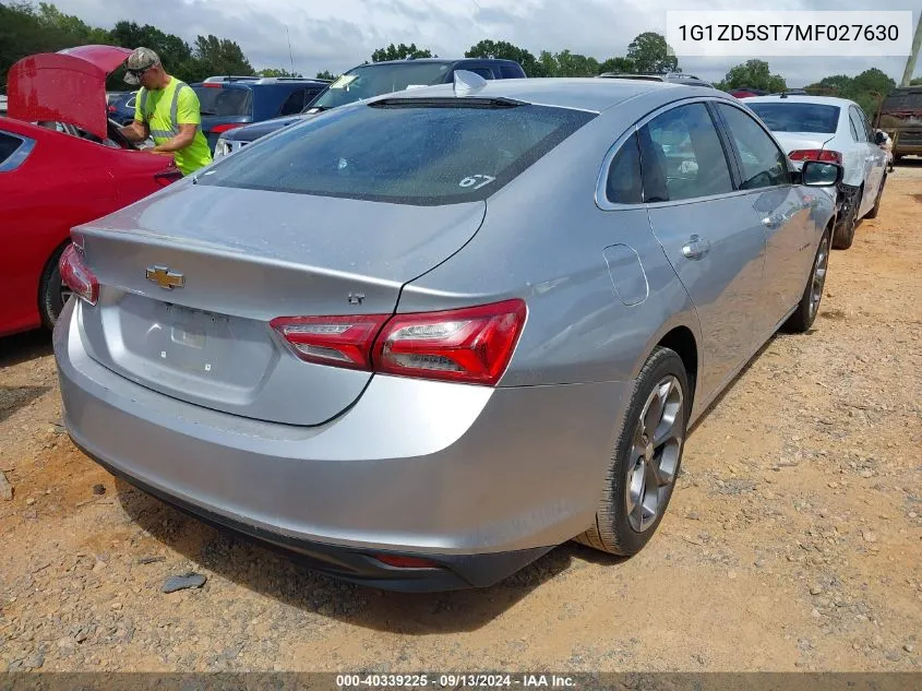 2021 Chevrolet Malibu Lt VIN: 1G1ZD5ST7MF027630 Lot: 40339225