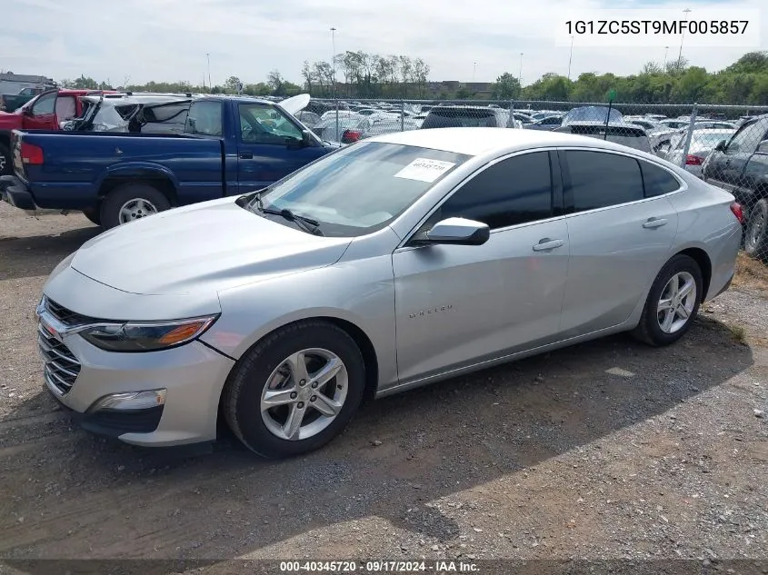 2021 Chevrolet Malibu Fwd 1Fl VIN: 1G1ZC5ST9MF005857 Lot: 40345720