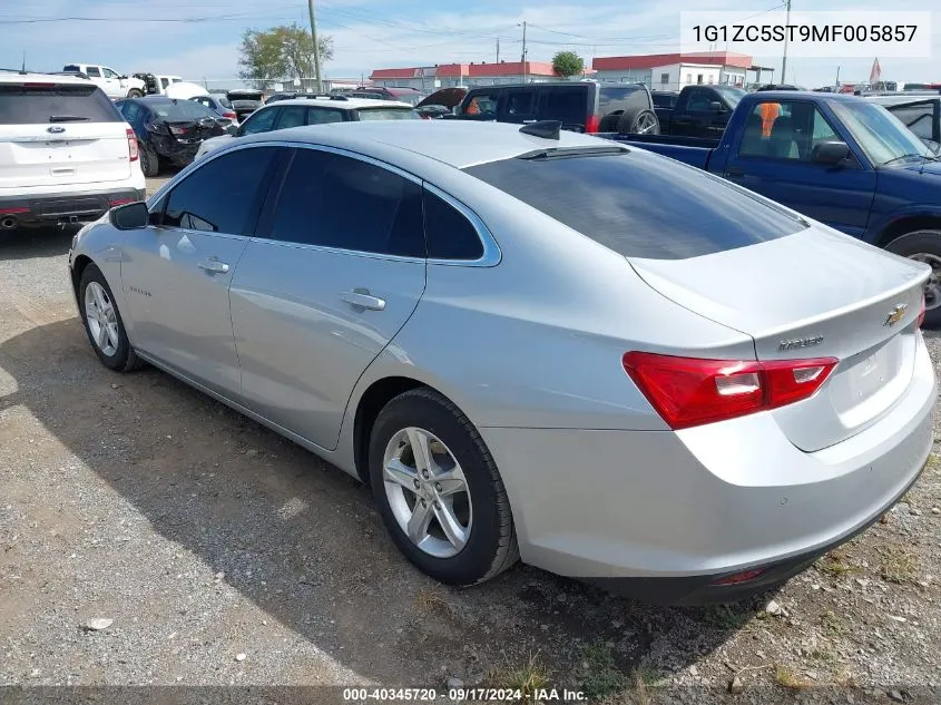 2021 Chevrolet Malibu Fwd 1Fl VIN: 1G1ZC5ST9MF005857 Lot: 40345720