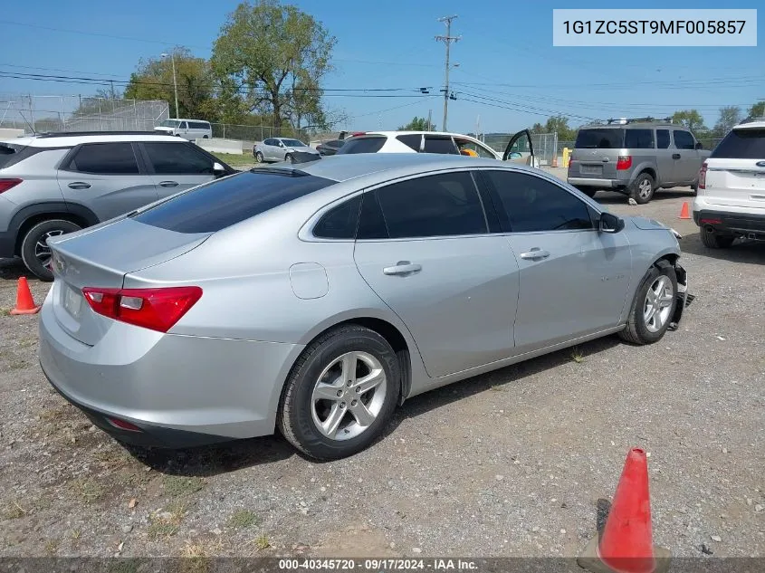 2021 Chevrolet Malibu Fwd 1Fl VIN: 1G1ZC5ST9MF005857 Lot: 40345720