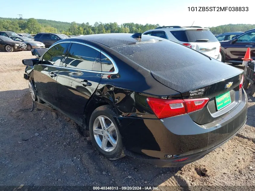 2021 Chevrolet Malibu Fwd Ls VIN: 1G1ZB5ST2MF038833 Lot: 40348313