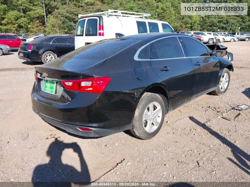 2021 Chevrolet Malibu Fwd Ls VIN: 1G1ZB5ST2MF038833 Lot: 40348313