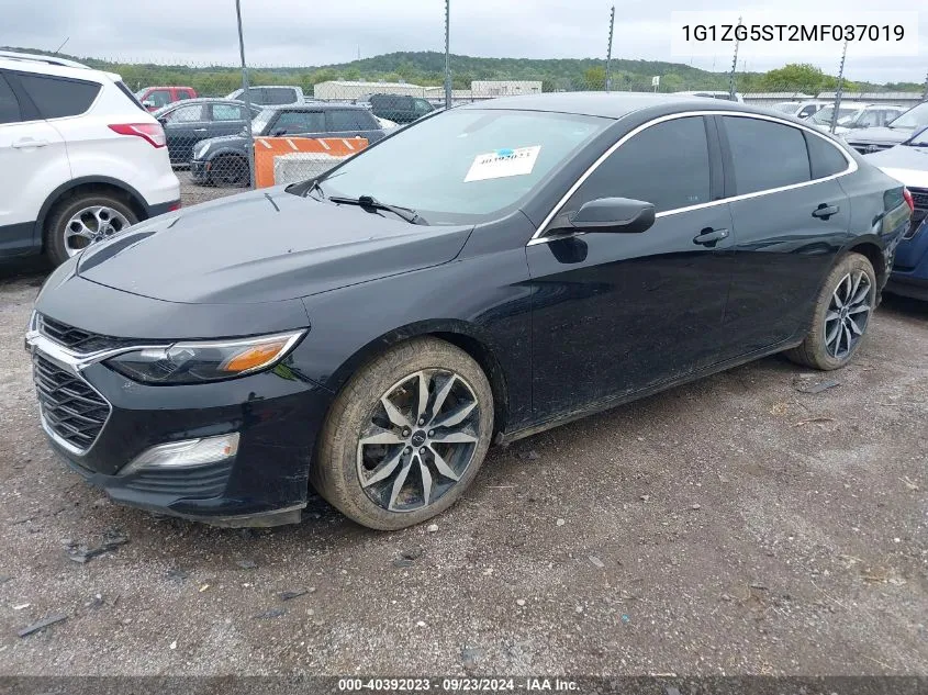 2021 Chevrolet Malibu Rs VIN: 1G1ZG5ST2MF037019 Lot: 40392023