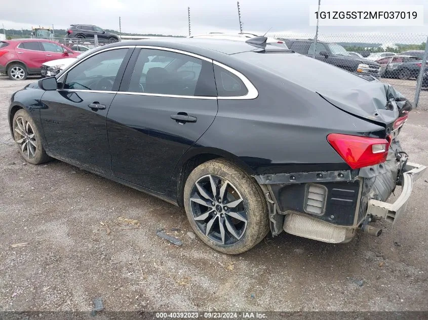 2021 Chevrolet Malibu Rs VIN: 1G1ZG5ST2MF037019 Lot: 40392023