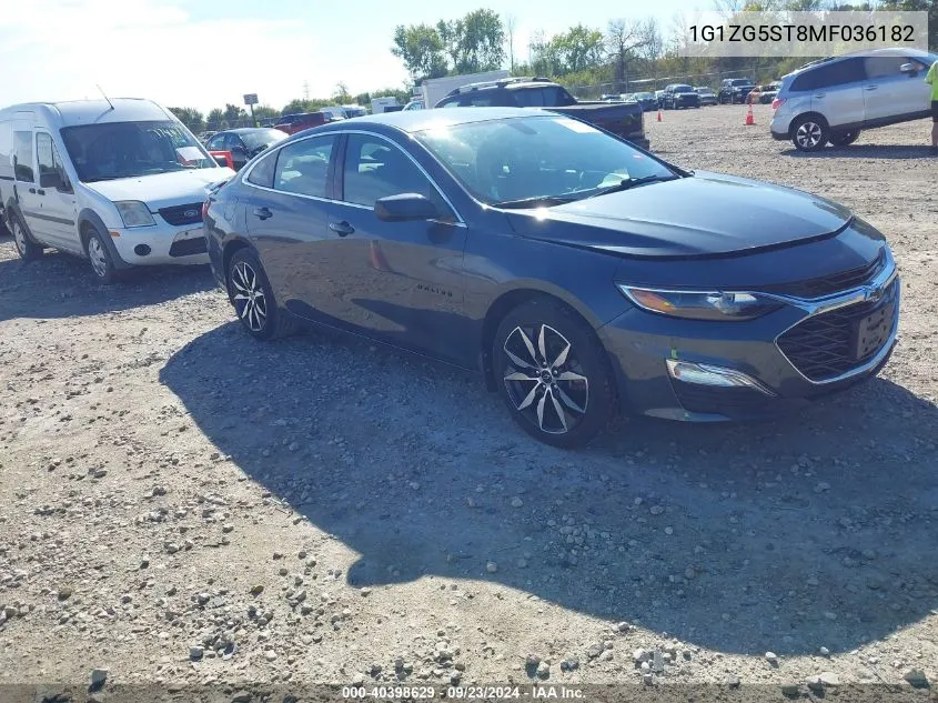 2021 Chevrolet Malibu Fwd Rs VIN: 1G1ZG5ST8MF036182 Lot: 40398629