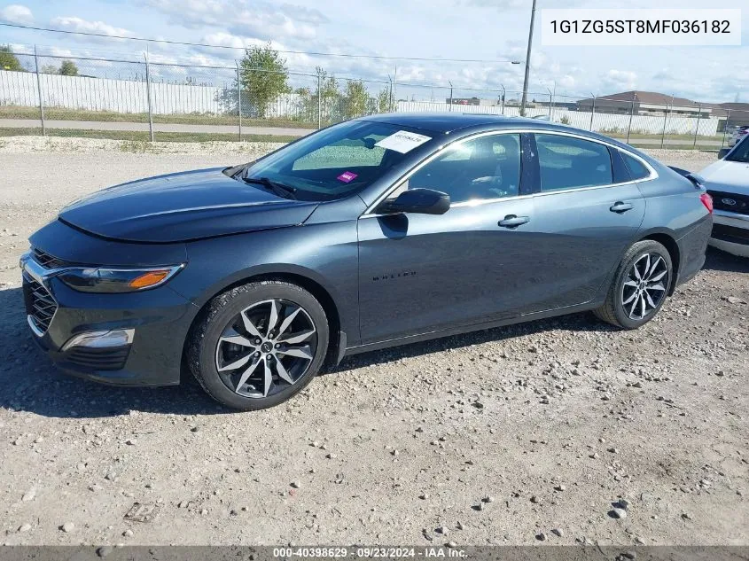 2021 Chevrolet Malibu Fwd Rs VIN: 1G1ZG5ST8MF036182 Lot: 40398629