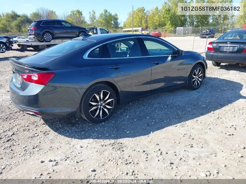 2021 Chevrolet Malibu Fwd Rs VIN: 1G1ZG5ST8MF036182 Lot: 40398629