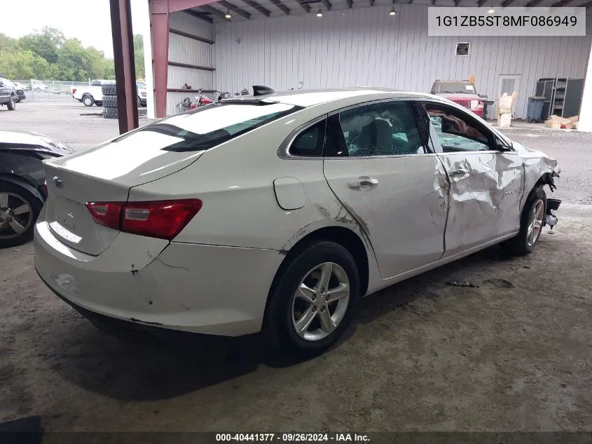 2021 Chevrolet Malibu Fwd Ls VIN: 1G1ZB5ST8MF086949 Lot: 40441377