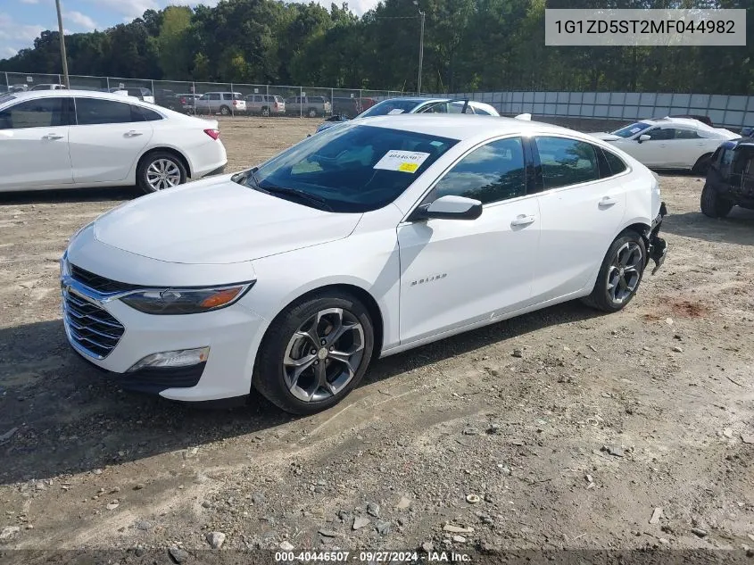 2021 Chevrolet Malibu Lt VIN: 1G1ZD5ST2MF044982 Lot: 40446507