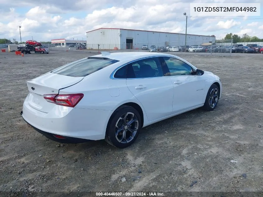 2021 Chevrolet Malibu Lt VIN: 1G1ZD5ST2MF044982 Lot: 40446507